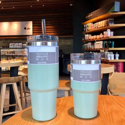 Специальный дизайн 20OZ 30OZ Бутылка с водой из нержавеющей стали Красочная соломенная вакуумная изоляция