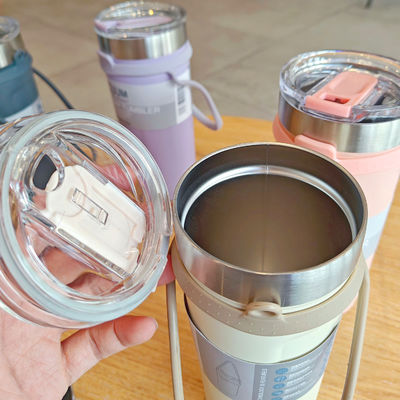 550ml/710ml Нержавеющая сталь для путешествий Красивые кубки аксессуары с силиконовой веревкой для наружного использования