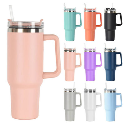 JM-008 40oz 304 стальной кружки с вакуумной изоляцией с ручкой и соломой