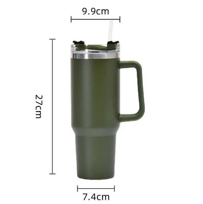 JM-008 40oz 304 стальной кружки с вакуумной изоляцией с ручкой и соломой