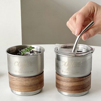 Одностенная кофейная чашка с деревянным рукавом, чашка для праздников, чашка для воды с крышкой, цвет логотипа