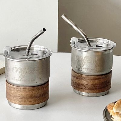 Одностенная кофейная чашка с деревянным рукавом, чашка для праздников, чашка для воды с крышкой, цвет логотипа