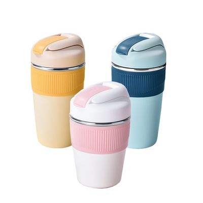Custom Logo 350ml 480ml 316 бутылка с водой из нержавеющей стали с силиконовой крышкой и соломой