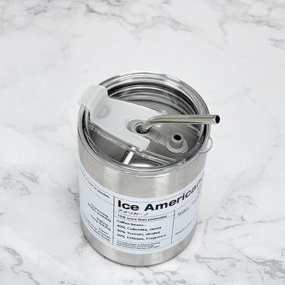 Нержавеющая сталь 320ml/600ml Двухстенные тонкие прямые изолированные чашки для кофе с крышкой и соломой