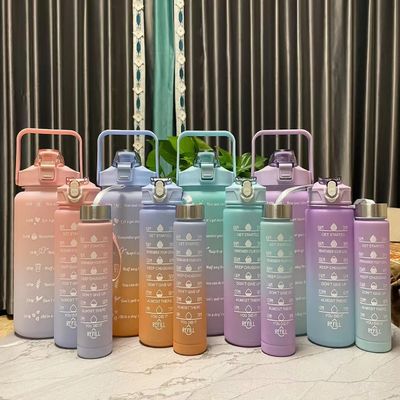 Экологический BPA FREE Градиентный цвет Мотивационный спортзал Фитнес Спорт Тритан Бутылка воды