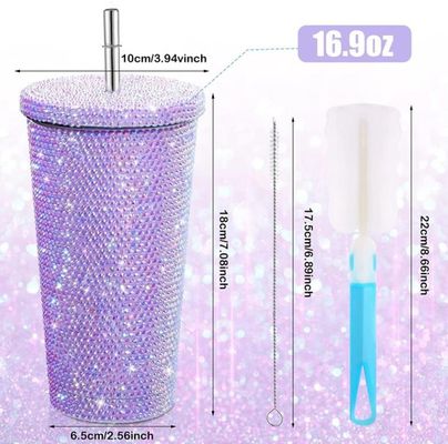 500 мл/750 мл Tumbler индивидуальный цвет двойной изоляции из нержавеющей стали наружной бутылки для путешествий с соломинками