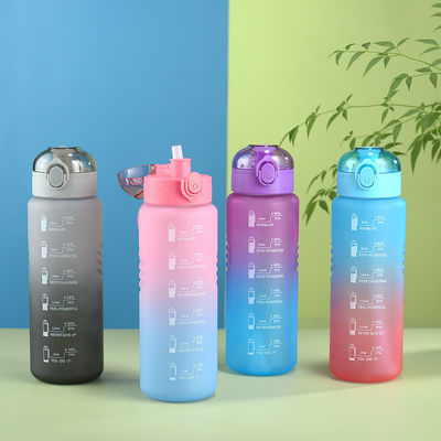 32oz 1000ml Мотивационная спортивная бутылка с водой с потоком Flip Top Leak Proof Lid портативный