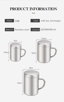 Настраиваемая бутылка с водой из нержавеющей стали 304 с ручкой и крышкой 210 мл / 300 мл / 400 мл