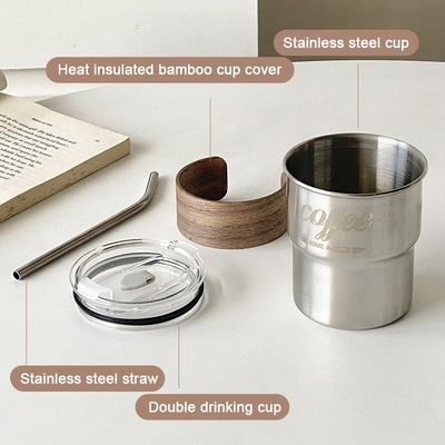 Чайная чашка из нержавеющей стали с настраиваемым логотипом и противообжигающими рукавами