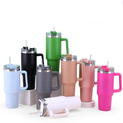 Настраиваемый логотип приемлемый прямой нержавеющий сталь 40oz Tumbler с ручкой и соломой