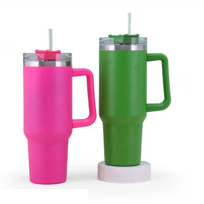 Настраиваемый логотип приемлемый прямой нержавеющий сталь 40oz Tumbler с ручкой и соломой