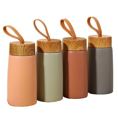 Образец 280ML деревянный зерно нержавеющей стали чашки для пользовательского логотипа для детей спортивная бутылка с водой