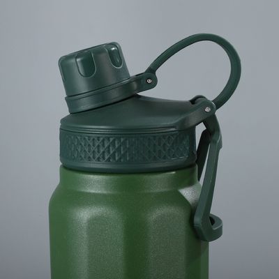 Павоновый голубой вакуумный спортивный тепловой флакон Нержавеющая сталь спортивная бутылка с водой с рукояткой