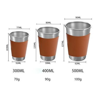 170ML 330ML 500ML стальной кружки для пива портативный стакан для кемпинга с кожаным чехлом
