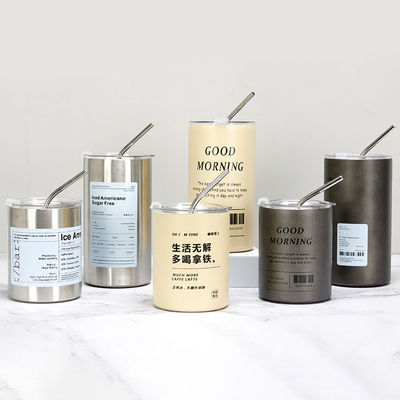 Современный дизайн Нержавеющая сталь тонкий Tumbler 320ML/600ML с крышкой и соломой