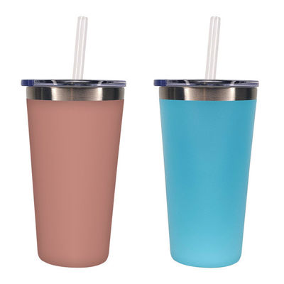 PP пищевой класса крышка Бизнес Tumbler 550 мл нержавеющей стали автомобильной бутылки с соломой