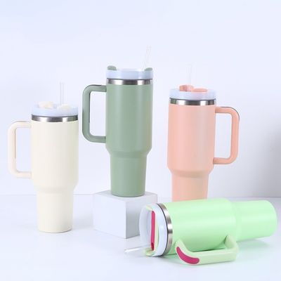 Прозрачный 40 унций нержавеющей стали ручка чашки Tumbler для путешествий и активных действий на открытом воздухе