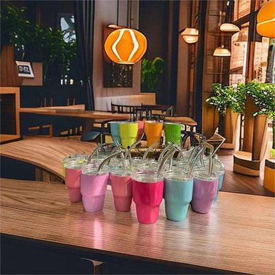 Партийный must-have 2 унций мини двойной стенки изолированный кубок Demitasse со соломой и крышками